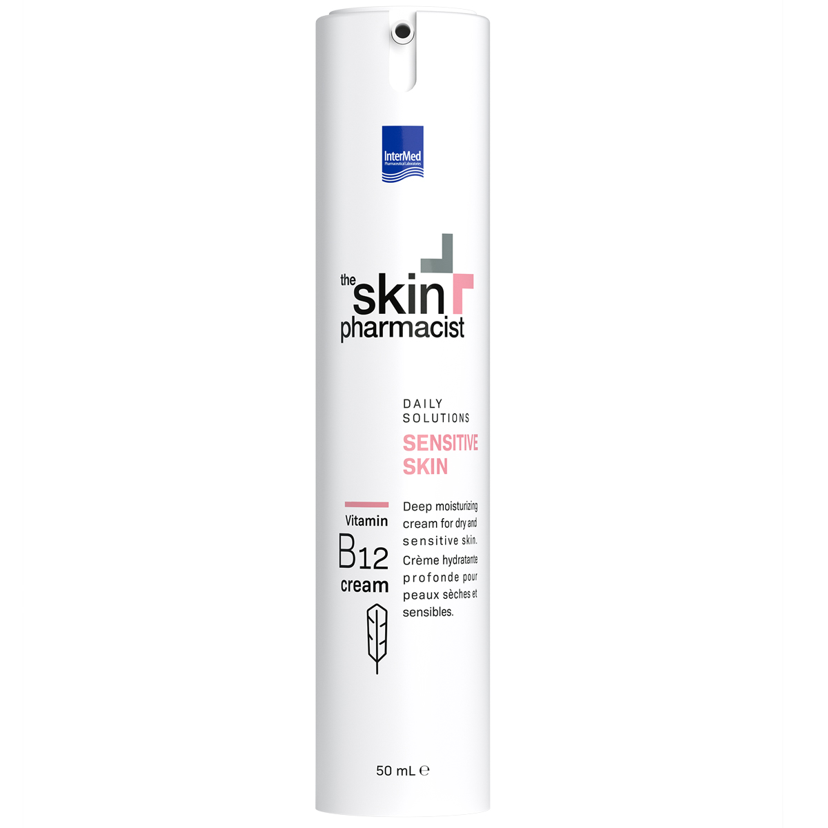 Συσκευασία του προϊόντος SENSITIVE SKIN - Vitamin B12 cream της The Skin Pharmacist.