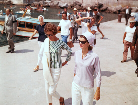 Jackie Kennedy Walking on Pier