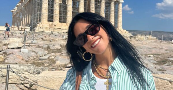 Dua Lipa pairs denim shorts with an oversized T-shirt for a walk on the Acropolis |  Marie Claire