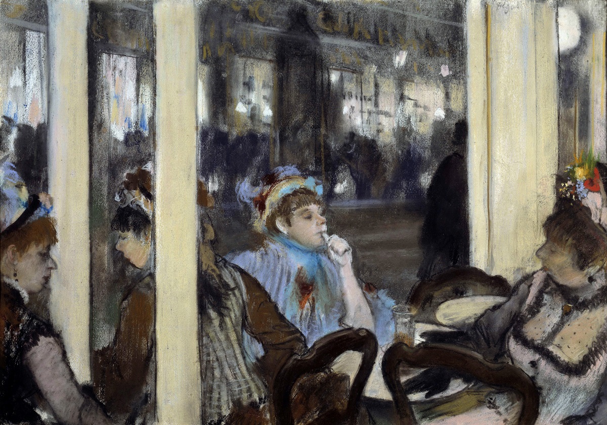 Women on a cafe terrace, by Edgar Degas