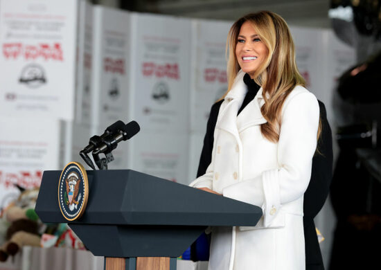 Melania Trump Joins Toys For Tots Charity Drive At Marine Corps Base Quantico