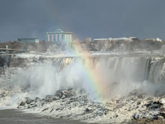 Winter Rainbow Over Niagara Falls