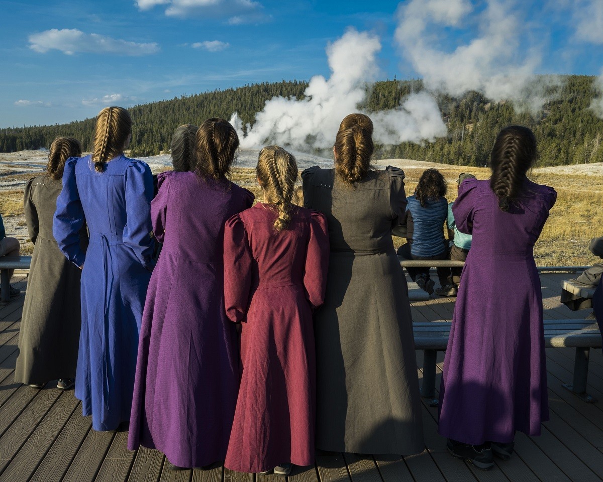 Fundamentalist Church of Jesus Christ of Latter-Day Saints, FLDS Church, Mormon denomination, visiting Old Faithful, Yellowstone National Park